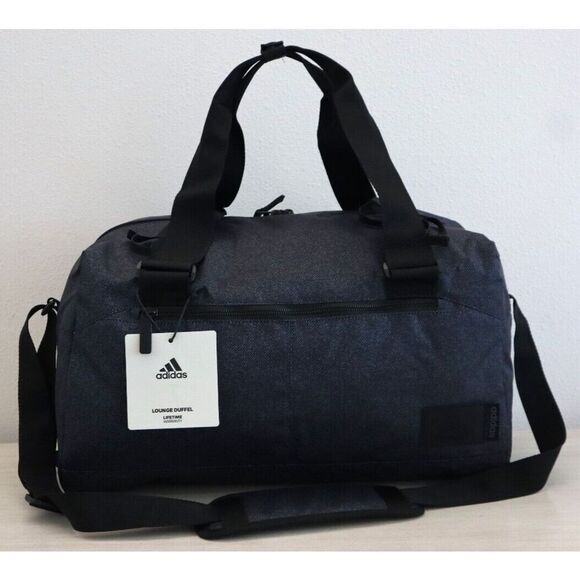 Adidas 5158409 Unisex Twill Black Lounge Duffel Bag w/Ventilated Shoe Pocket - Picture 1 of 12